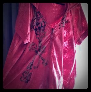 Maurices burnout short sleeve zip up